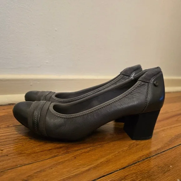 Anne Klein Heels Guardian Womens 9 Gray Leather Pumps - Picture 3 of 11